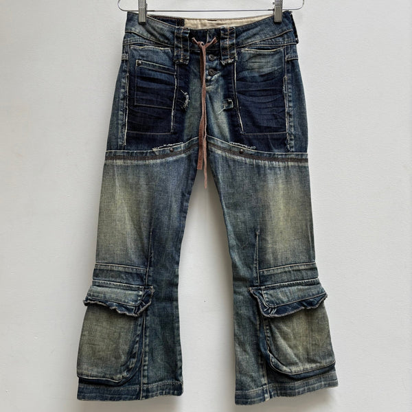 00s Marithé François Girbaud Reconstructed Flare Cargo Pants