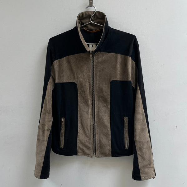 00S Dolce & Gabbana Suede Hybrid Panelled Bomber Jacket
