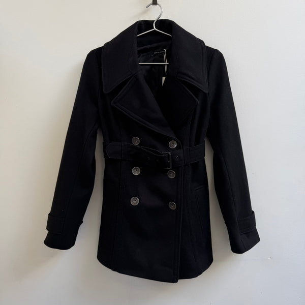 00s Plein Sud Jeanius Double Breasted Belted Trench-Style Pea Coat