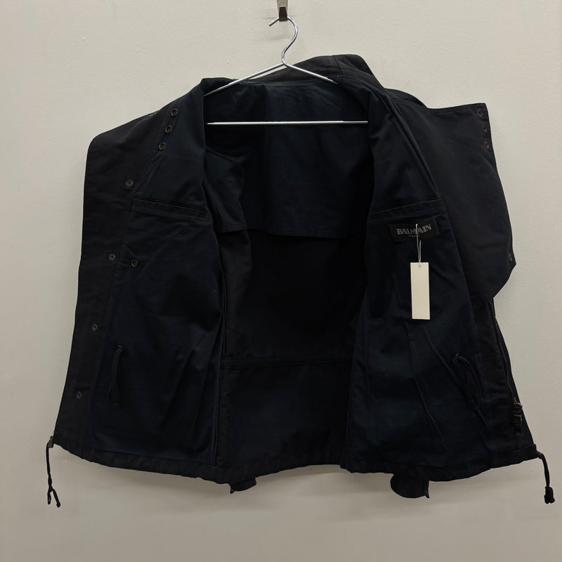 Balmain Biker Parka High Collar Jacket