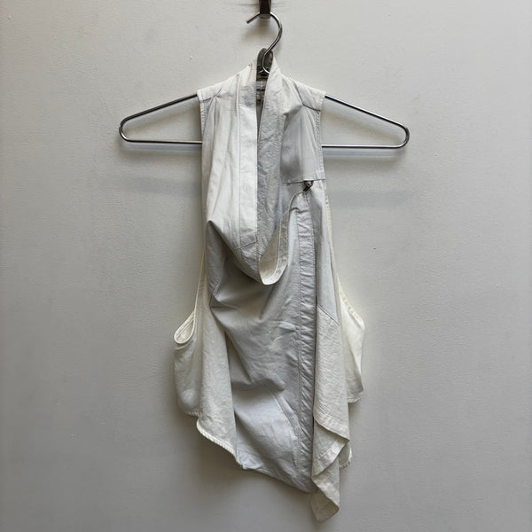 Helmut Lang Asymmetrical Leather Vest Top