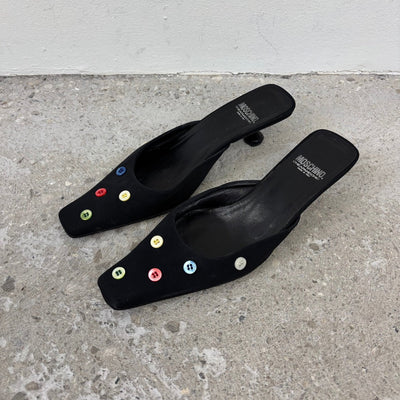 Moschino Button Embellished Mules