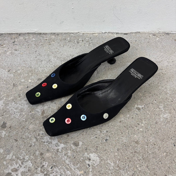 Moschino Button Embellished Mules