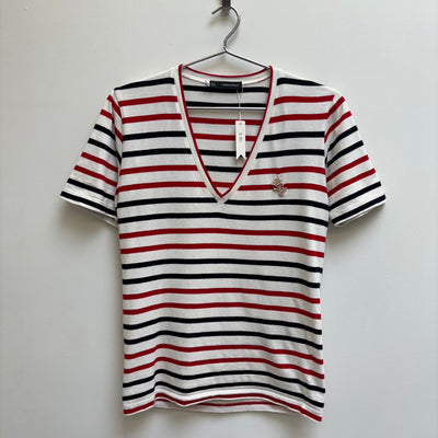 DSquared2 Striped V- Neck Top