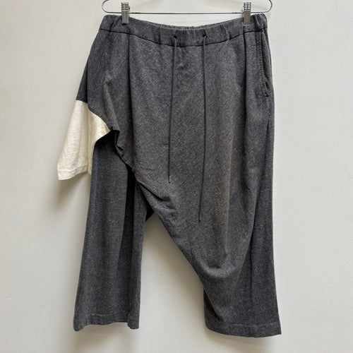 00s Mihara Yasuhiro Drop Crotch T-Shirt Cropped Sweats