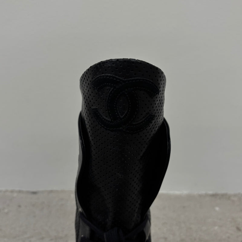 Chanel Perforated Leather Mid Length Sneakers