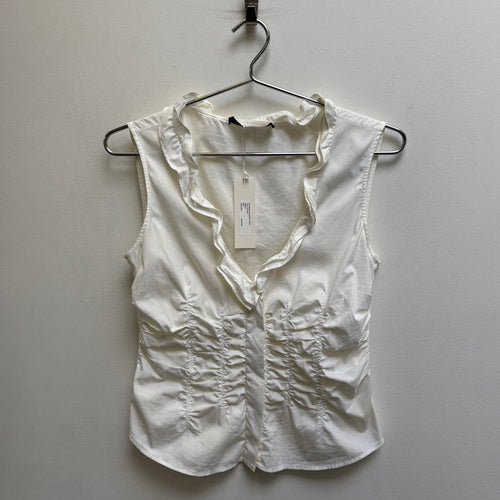 00s Prada Pleated Ruffle Tank Blouse