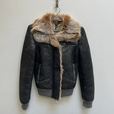 00s Giorgio Brato Metallic Shearling Jacket