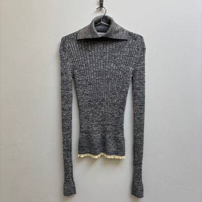 Jil Sander Fold Over Turtleneck Knit Sweater