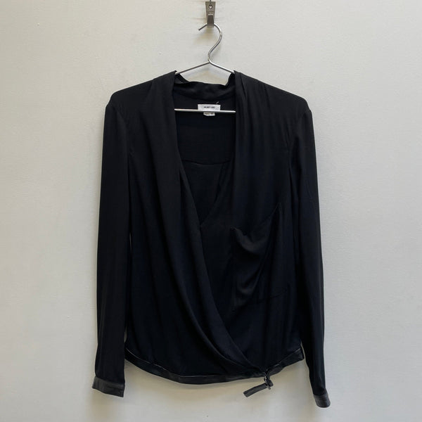 00s Helmut Lang (Lang Era) Leather Belt Blouse