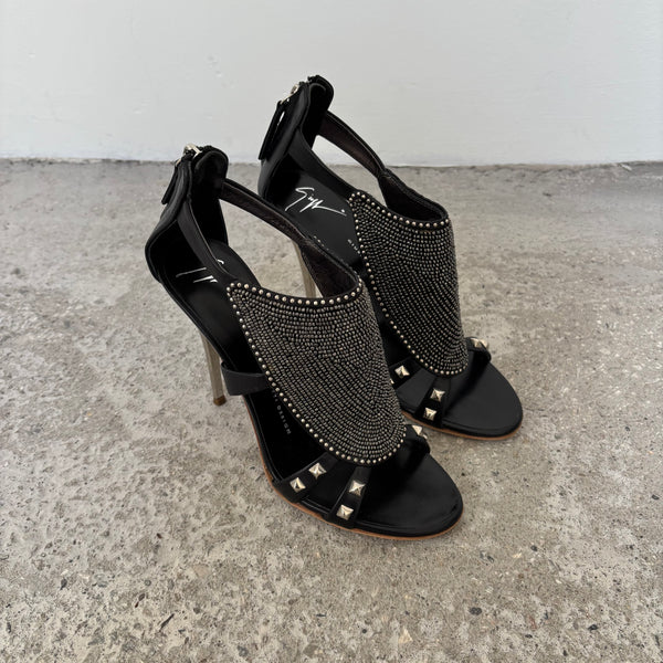00s Gucci by Tom Ford Leather Strappy Sandal Heel
