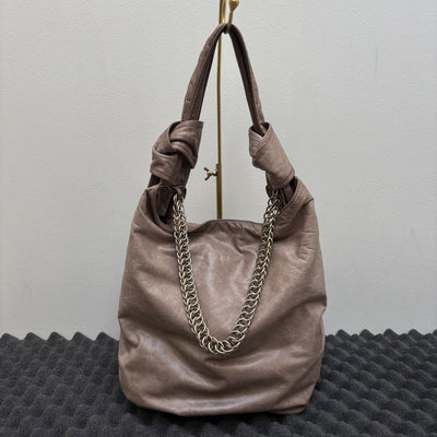 00s Givenchy Chain Strap Leather Hobo Bag
