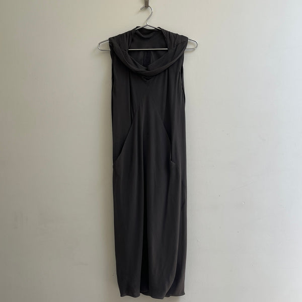 FW10 Rick Owens ’Gleam’ Draped Cowl Neck Sleeveless Dress