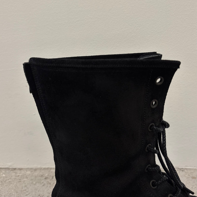 Shellac Cowhide Suede Leather Long Boots