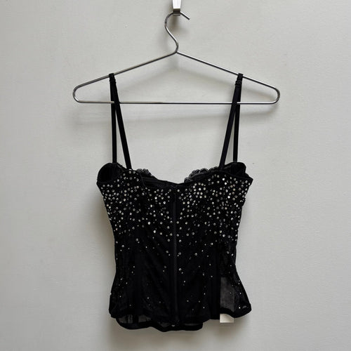 SS00 Dolce & Gabbana Rhinestone Mesh Corset Top