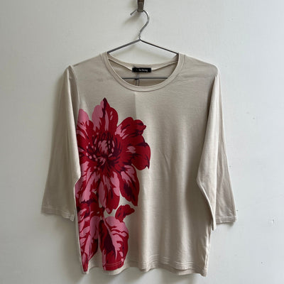 90S Y’S By Yohji Yamamoto Rose Graphic Half Sleeve Top