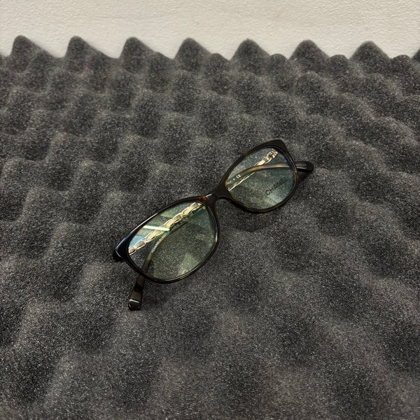 Chanel Dark Tortoise Chain Side Optical Glasses
