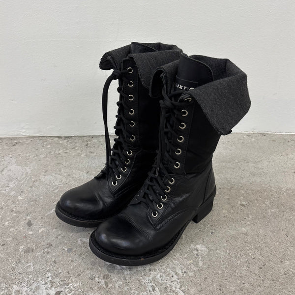 Miss Sixty Fold Over Leather Moto Boots