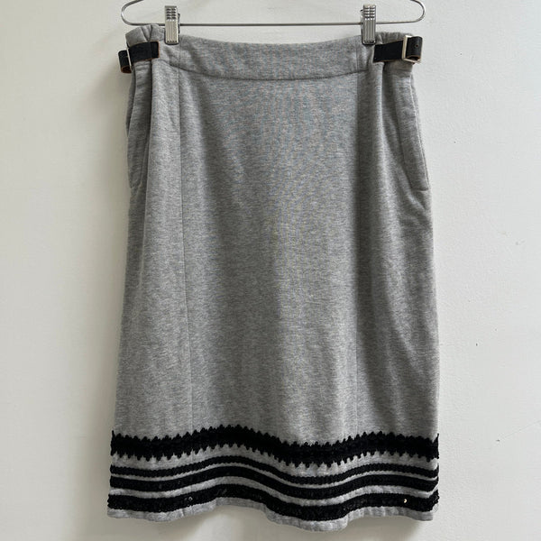 SS06 Junya Watanabe Sequin Braid French Terry Skirt