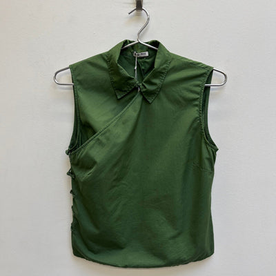 00s Miu Miu Sleeveless Wrap Top