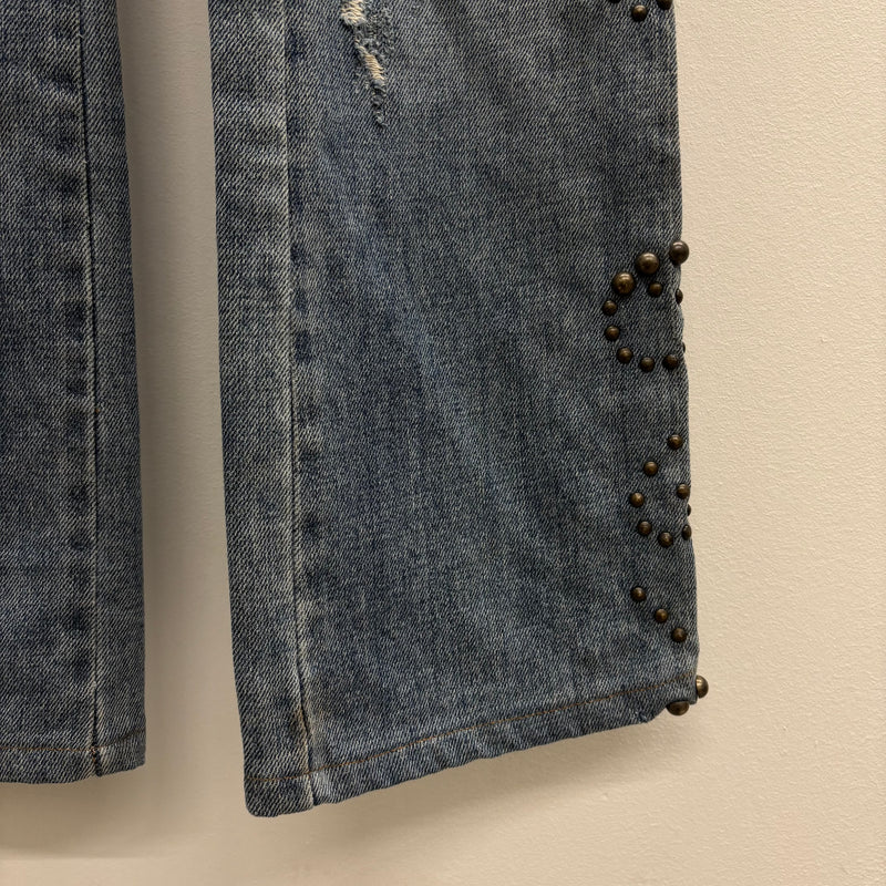 00s Dolce & Gabbana Studded Fur Pocket Jeans