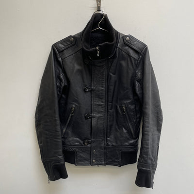00s Shellac Cow Leather Bomber Jacket