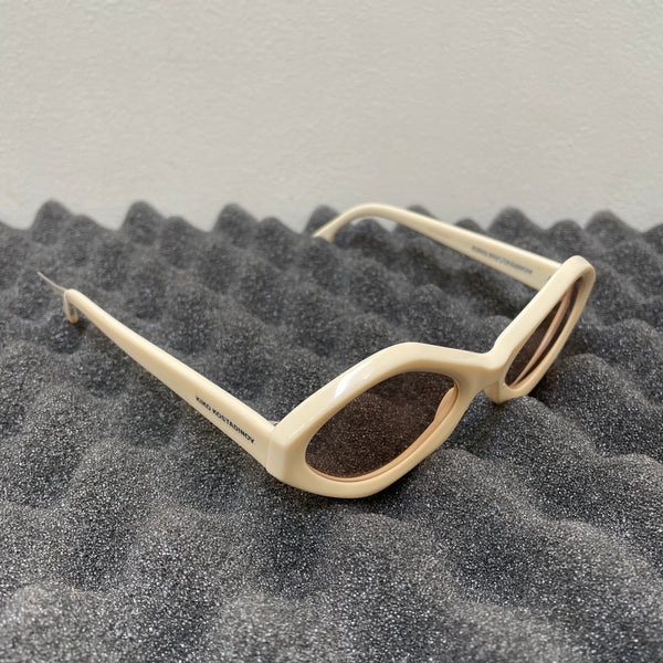 Kiko Kostadinov Octavia Rhomboid Cream Sunglasses