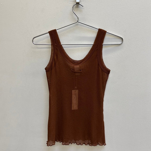 Jean Paul Gaultier ‘SOLEIL’ Mesh Lettuce Trim Tank Top