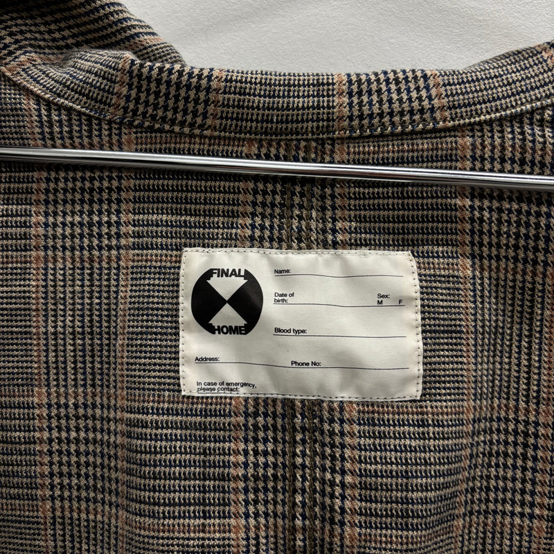 Final Home Hooded Plaid Blazer