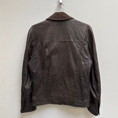 00s Dolce & Gabbana Corduroy Collar Lambskin Leather Jacket