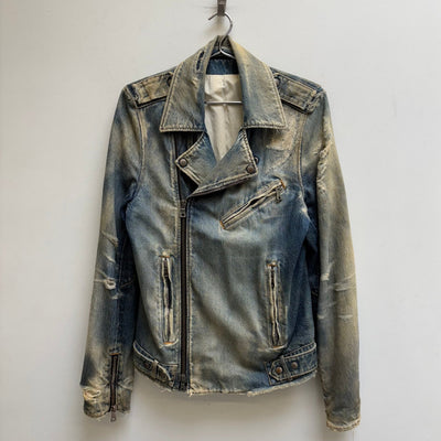 SS16 Balmain Distressed Denim Rider Jacket (Sample)