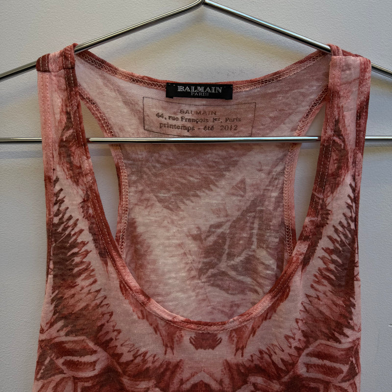 SS12 Balmain Patterned Tank Top
