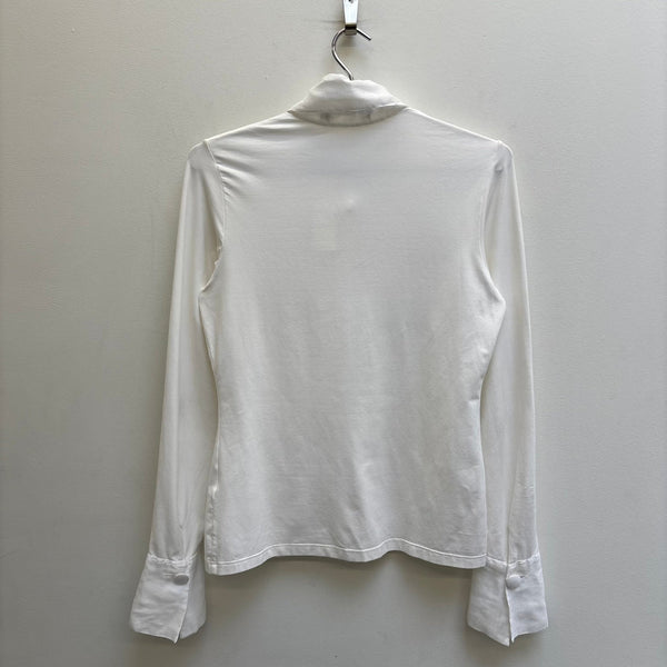 Anne Fontaine Pointed Collar Button Up Blouse