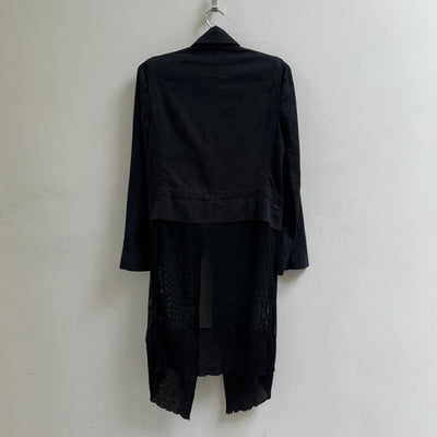 SS09 Ann Demeulemeester Asymmetrical Mesh Long Jacket