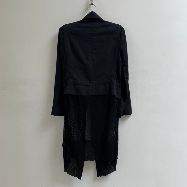 SS09 Ann Demeulemeester Asymmetrical Mesh Long Jacket