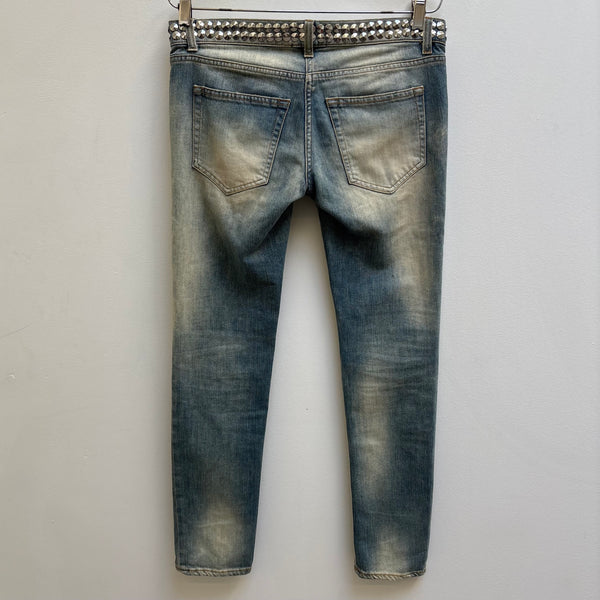FW11 Balmain Studded Low Rise Skinny Jeans