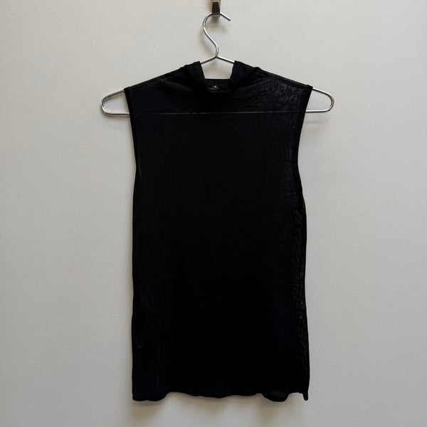 SS97 Gucci by Tom Ford Sheer Mesh Sleeveless Mock-Neck Top