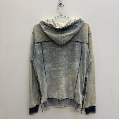 Balmain Semi Washed Zip Up Hoodie