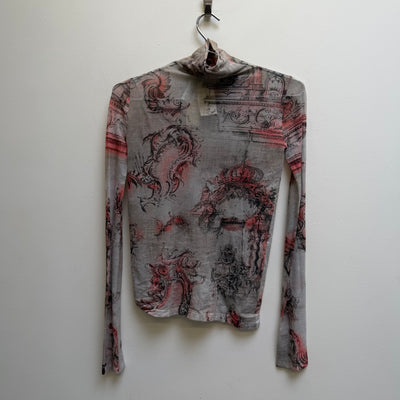 Acne Studios Semi-Sheer Patterned Turtleneck Top
