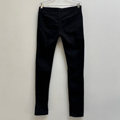 FW15 Saint Laurent Ripped Waxed Slim Fit Jeans