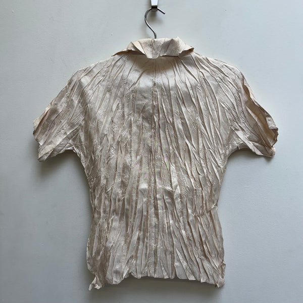 00s Issey Miyake Pleats Please Crinkled Polo T-Shirt