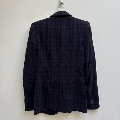 Le Grand Bleu (L.G.B.) Plaid Blue Wool Blazer