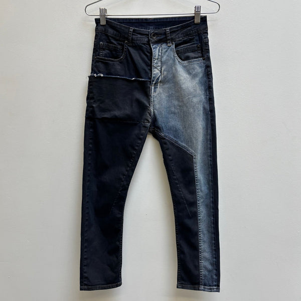 Rick Owens DRKSHDW Combo Patch Cropped Jeans