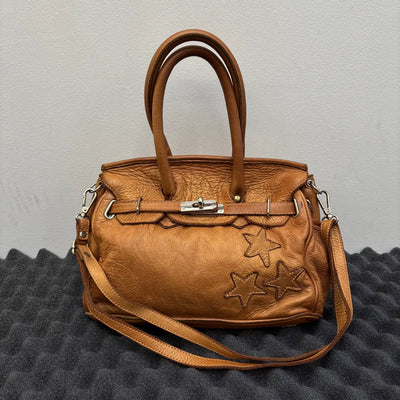 Firkin Brown Star Leather Handbag