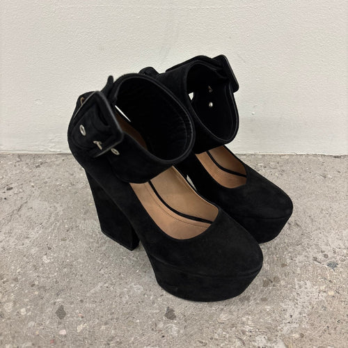 SS12 Celine Pheobe Philo Suede Buckle Platform Heels