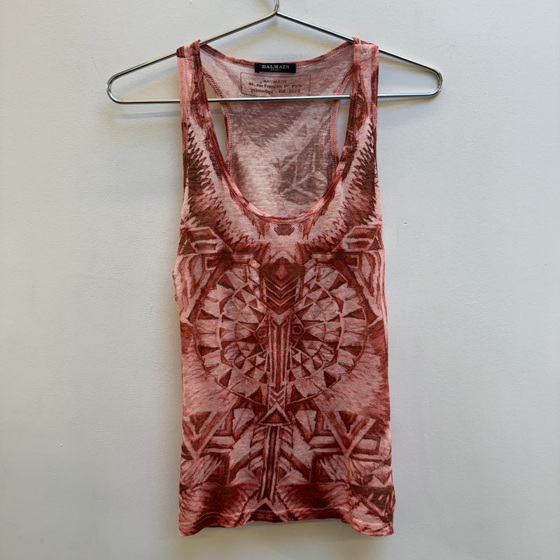 SS12 Balmain Patterned Tank Top