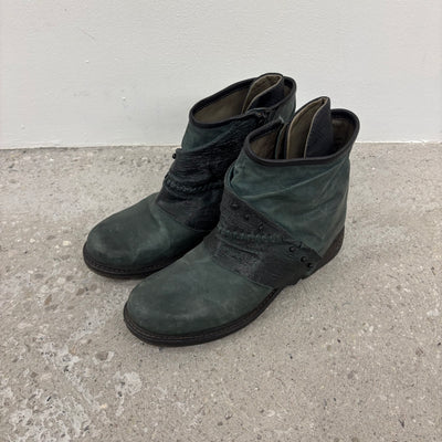 A.S. 98 Airstep Green Leather Ankle Boots