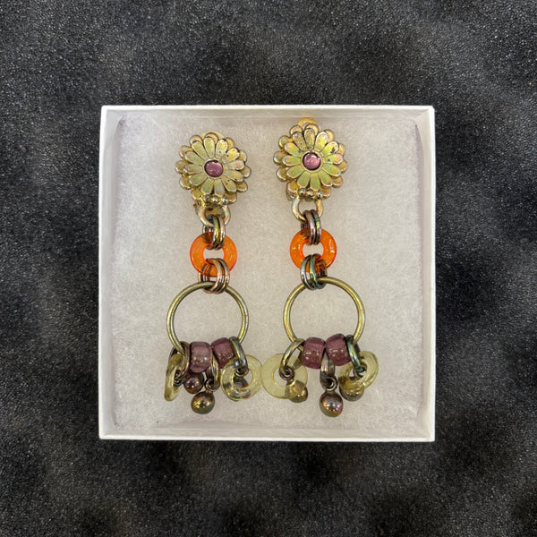 00s Jean Paul Gaultier Floral Clip On Earrings