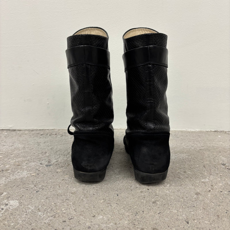 Chanel Perforated Leather Mid Length Sneakers