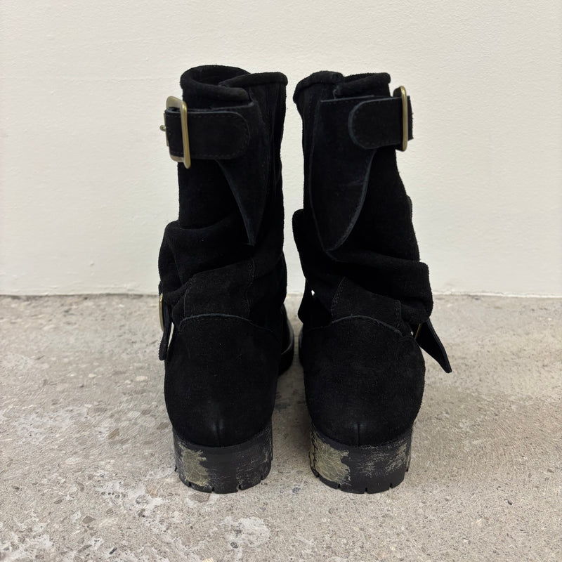 Mihara Yasuhiro Twisted Suede Engineer Boots